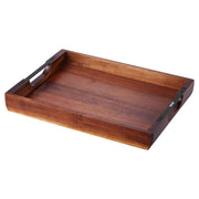 Acacia Wood Serving Tray 17" x 12" with Handles (Bath & Couch Caddy)