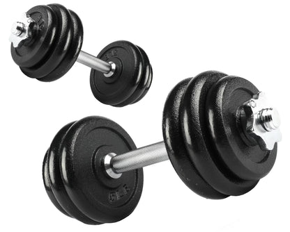 40Lb Adjustable Dumbbell Set, Chrome & Black