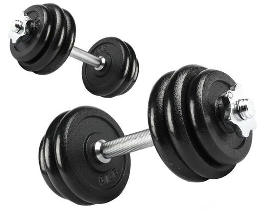40Lb Adjustable Dumbbell Set, Chrome & Black