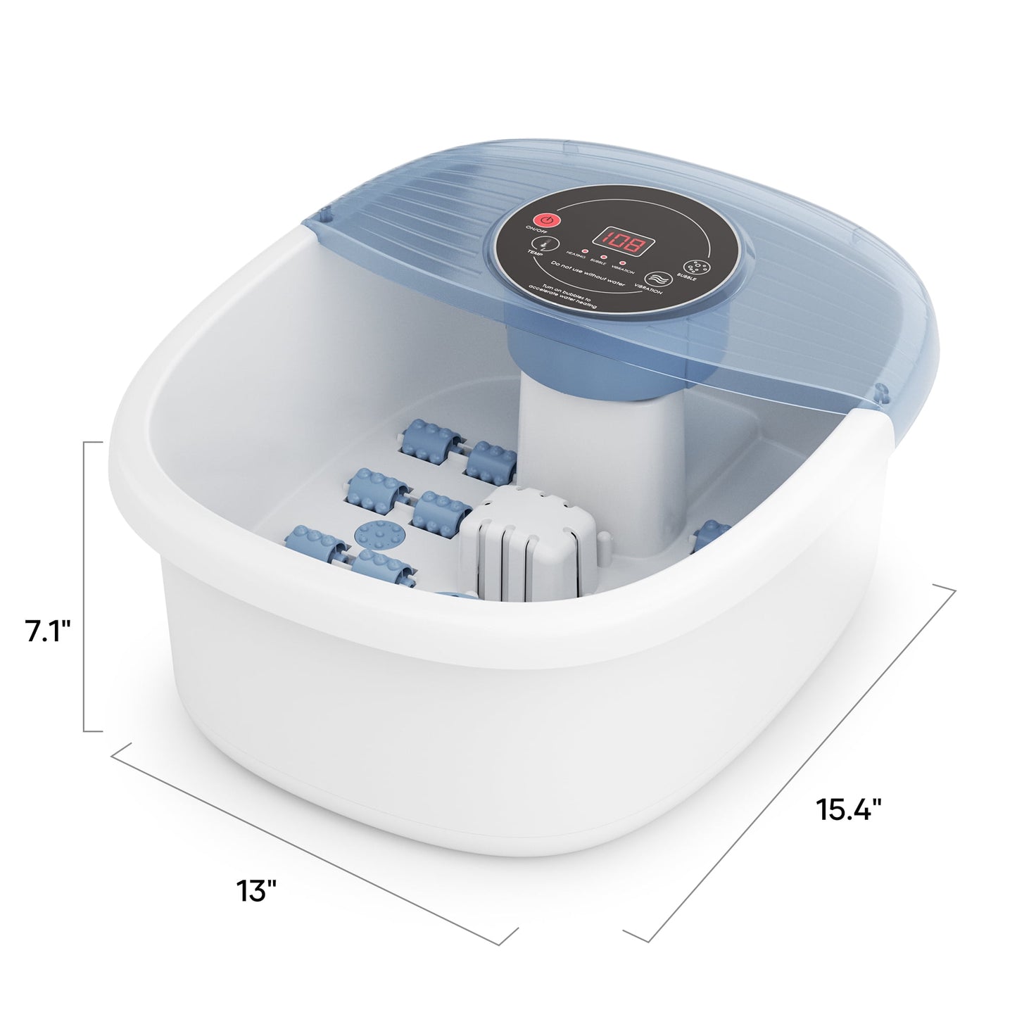 Foot Spa Bath Massager with Heat, Bubbles, and Vibration for Soothe and Comfort Feet, Blue