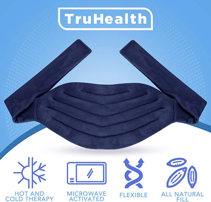 | Hot & Cold Wrap for Neck & Shoulders | Microwave Activated | Weighted Muscle Therapy | Flax Seed Fill | Blue