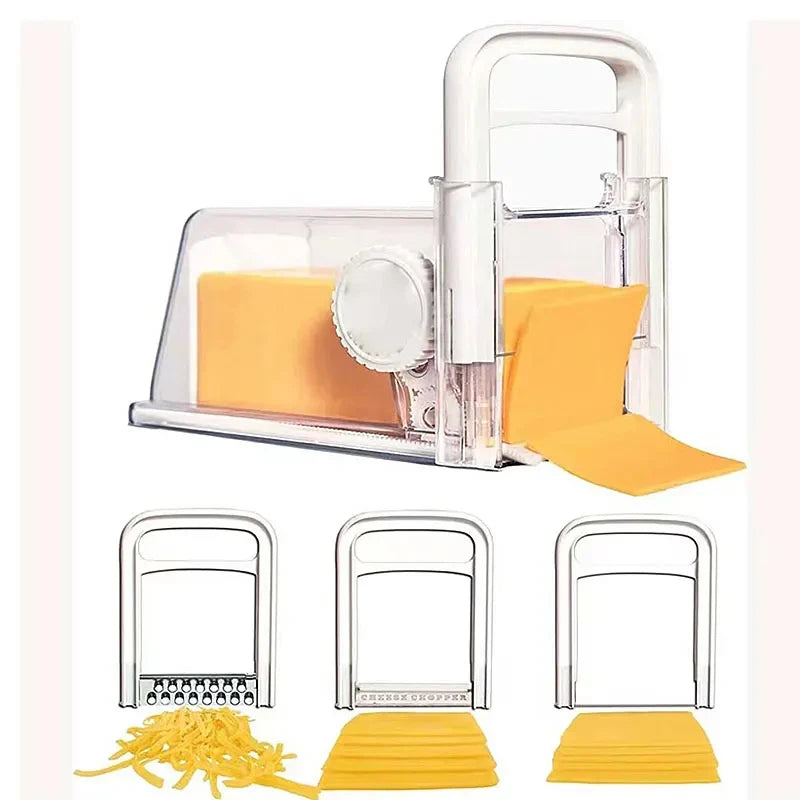 Cheese Cutter with Storage Container - 3 Metal Blades