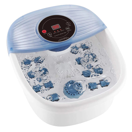 Foot Spa Bath Massager with Heat, Bubbles, and Vibration for Soothe and Comfort Feet, Blue