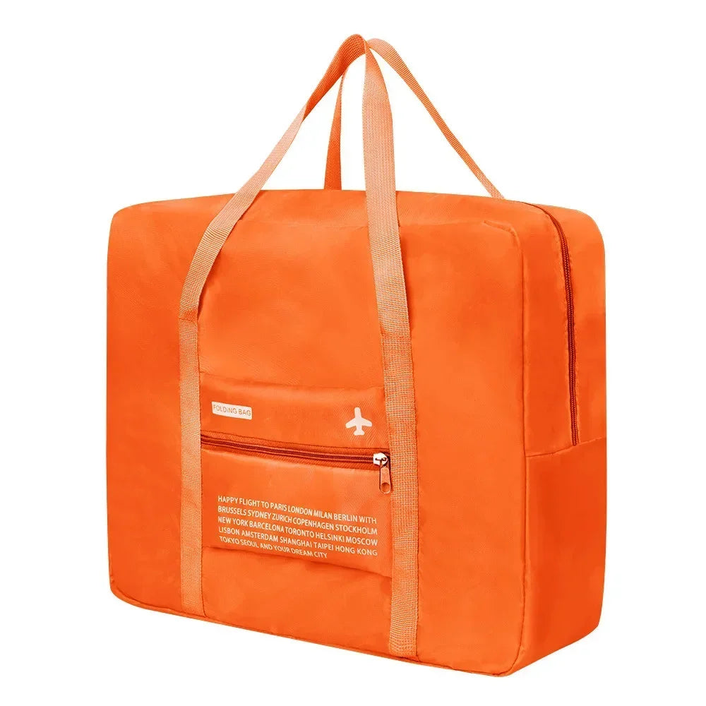 Hand Luggage Organization Waterproof Organizer for Travel Portable Nylon Bag Large Capacity Foldable Airplane Storage Bag