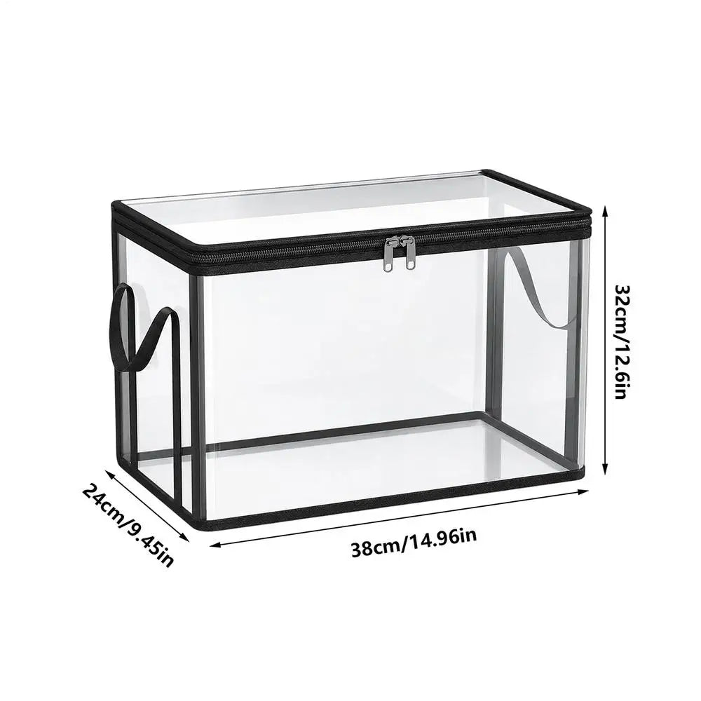 Book Storage Box Clear Stackable Large Capacity Book Storage Containers Organization Bins for Toy Snack Bedding Clothes Home