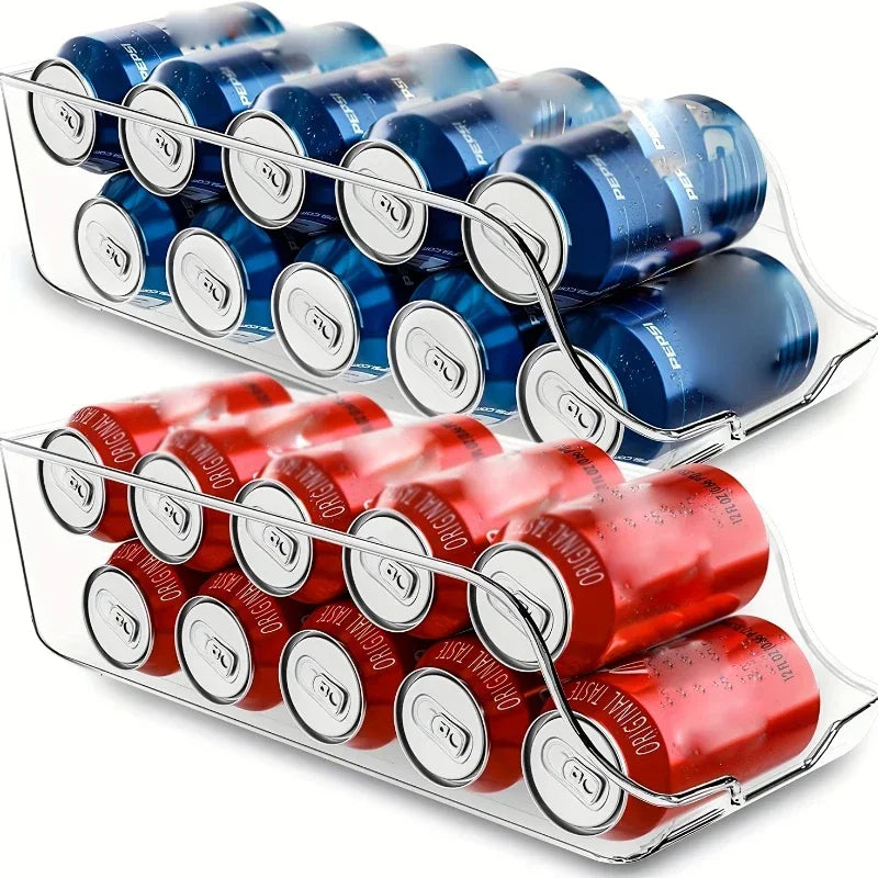 Auto-rolling refrigerator can dispenser
