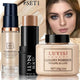 Facial Makeup Set:1PC Foundation+1PC Contouring Stick+1PC Setting Powder,Full Coverage,Waterproof And Sweatproof,Soft Cosmetics.