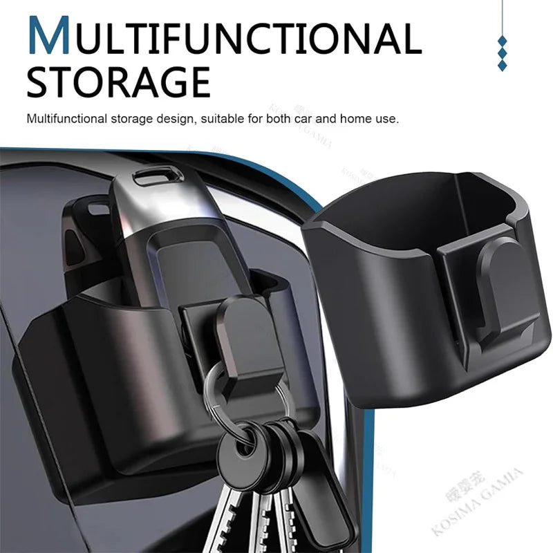 Car Key Holder Clip Car Interior Storage Box Dashboard Organizer Adhesive Mount for Card Key Rack Universal Car Accessories