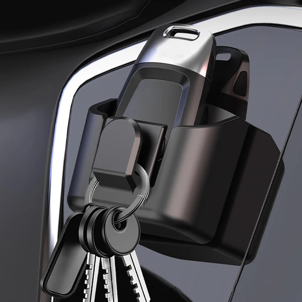 Multi-Functional Car Key Holder Clip Organizer Car Dashboard Key Storage Box Back Adhesive Mount Fit For Card Key Rack Storage