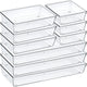 60/6/9/12Pack Drawer Organizers Clear Plastic Tub Containers for Bathroom Dressing Table Storage, Home Organization Makeup Kit