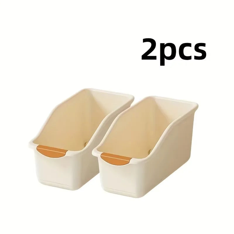 Curved Plastic Storage Bins Set - Multipurpose Home Organization Boxes for Cleaning Supplies & Household Essentials
