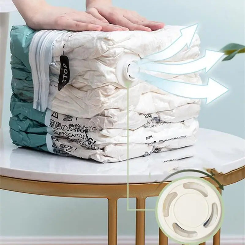 No Need Pump Vacuum Bags Large Plastic Storage Bags for Storing Clothes Blankets Compression Empty Bag Covers Travel Accessories