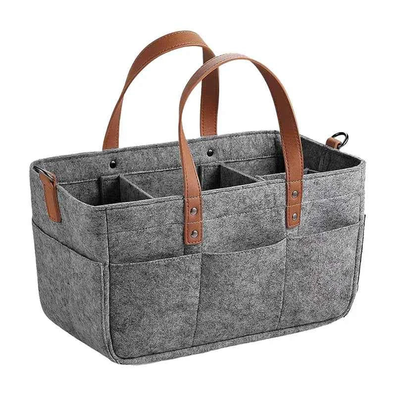 Automobiles Baby Felt Storage Nursery Organizer Basket Infant Diaper Bag with Handle Caddy Changing Nappy Kids Storage Carrier