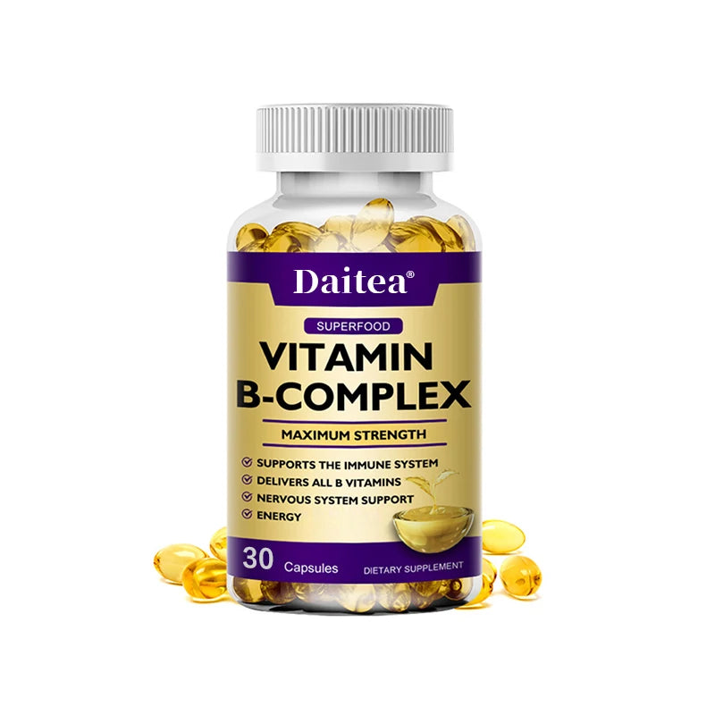 Vitamin B Complex - Immune Support Supplement, Promotes Brain Health and Nervous System, Boosts Energy and Improves Alertness
