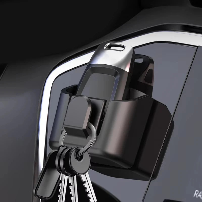 Universal Car Key Holder & Dashboard Organizer - Adhesive Mount Storage Box for Keys, Cards & Small Items