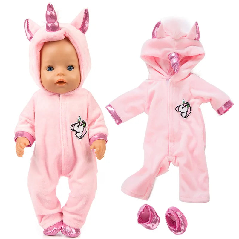 Toy Accessories Fit 18 inch 43cm Doll Clothes Born Baby Animal Doll Clothes Suit For Baby Festival Gifts Our Generation Toys