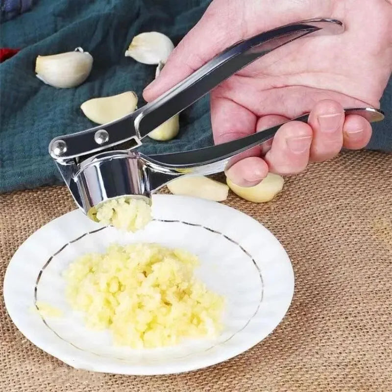 Stainless Steel Garlic Press - Anti-Slip Ergonomic