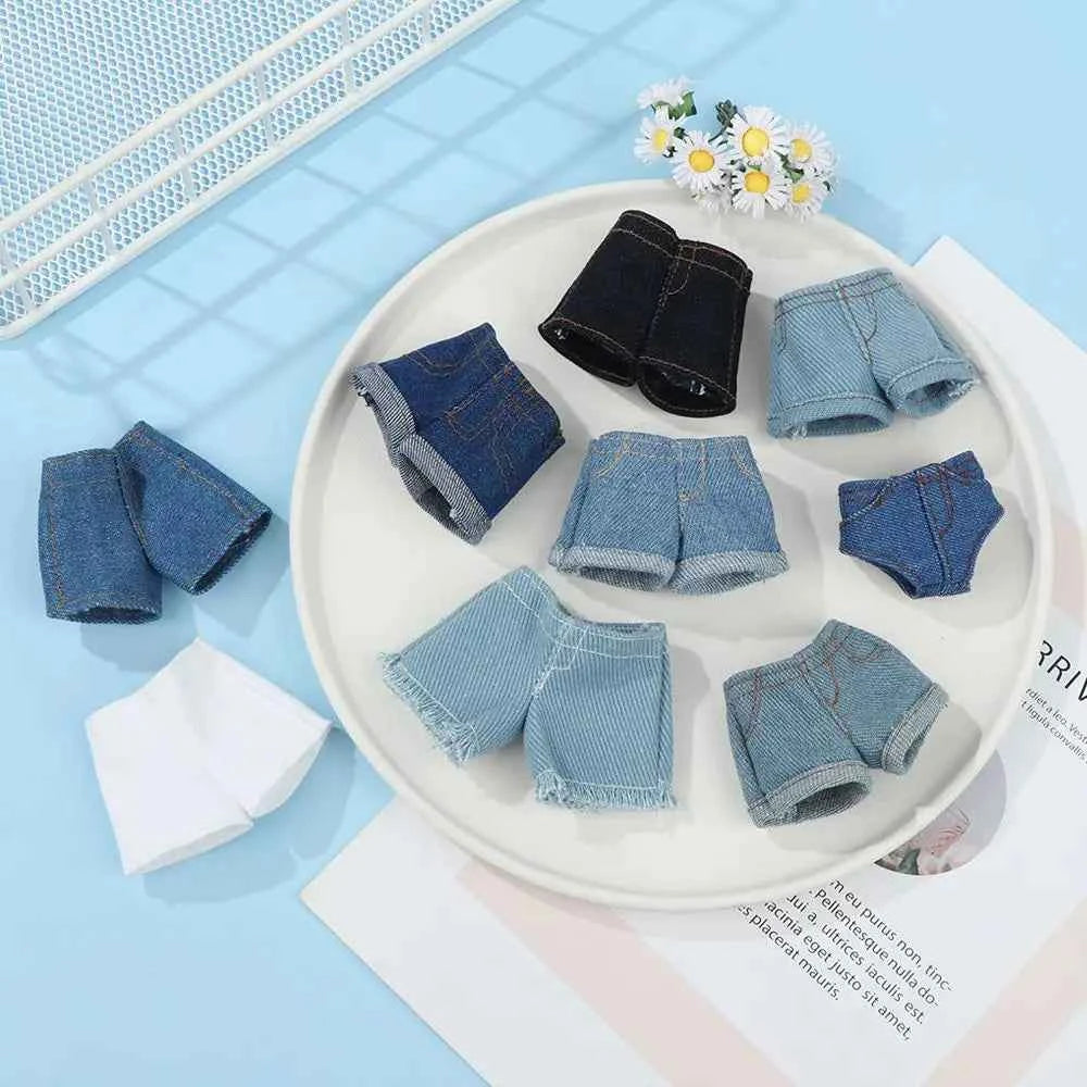 Kids Toys 11.5" 1/6 BJD Dolls Floral Jeans Clothes Accessories Leather Pants Shorts Dolls Trousers