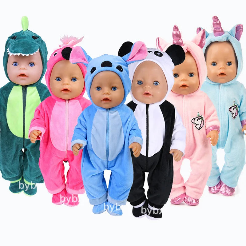 Toy Accessories Fit 18 inch 43cm Doll Clothes Born Baby Animal Doll Clothes Suit For Baby Festival Gifts Our Generation Toys