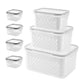 17 Piece  Food Storage Containers for Kitchen Organization Includes 7 Lids 7 Boxes 3 Drain Baskets Ideal for Fruits Vegetables