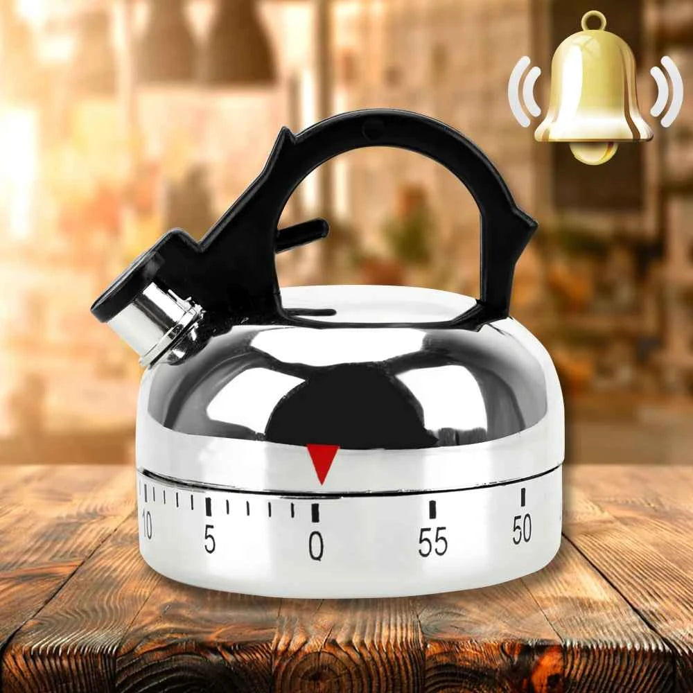 Kitchen Tool Gadgets Cooking Reminders Tools 60 Minutes Kitchen Timer Mechanical Timer Countdown Alarm Reminder Kettle Shape