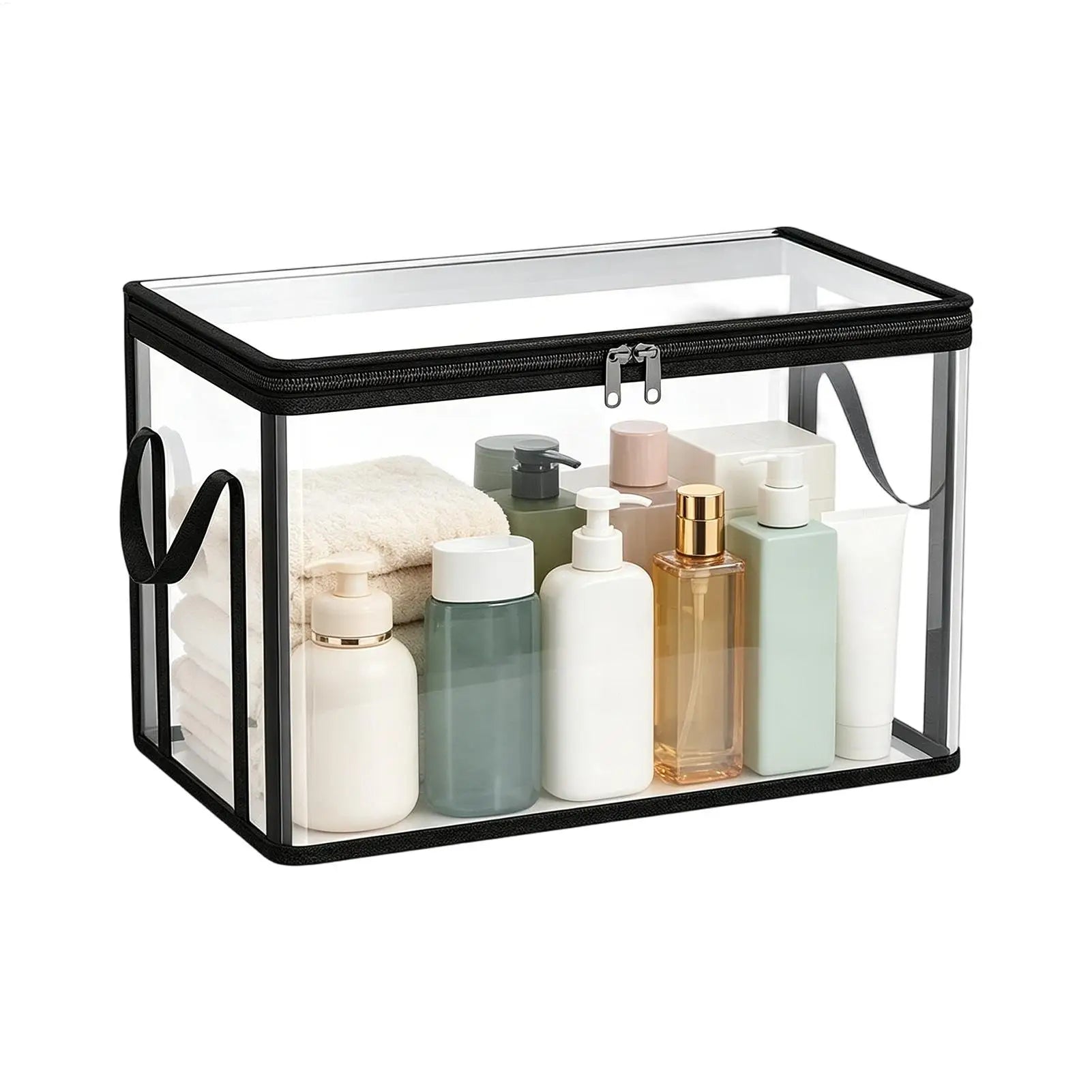 Book Storage Box Clear Stackable Large Capacity Book Storage Containers Organization Bins for Toy Snack Bedding Clothes Home