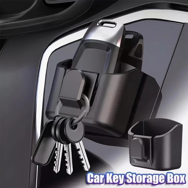 Multi-Functional Car Key Holder Clip Organizer Car Dashboard Key Storage Box Back Adhesive Mount Fit For Card Key Rack Storage