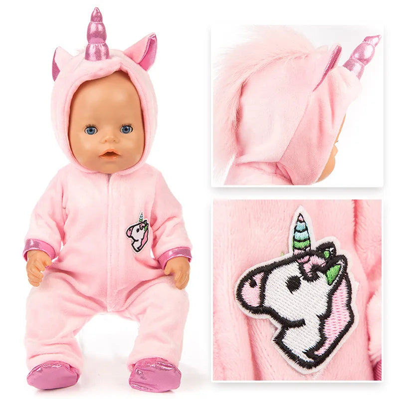 Toy Accessories Fit 18 inch 43cm Doll Clothes Born Baby Animal Doll Clothes Suit For Baby Festival Gifts Our Generation Toys