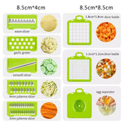 15-in-1 Multi-Blade Vegetable Chopper, Mandoline - Multi-angle profile view