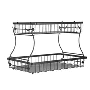 2-Tier Countertop Fruit Basket with Banana Hanger