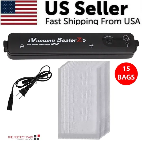 Compact Vacuum Sealer Machine with Bags for Food Storage & Meal Prep