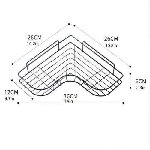 No-Drill Wall-Mounted Shower Caddy Shelf Rack (Triangle Basket)