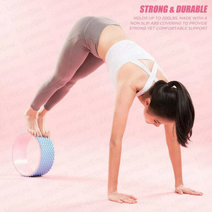 Yoga Wheel Roller for Improving Backbends Back Pain Massage Stretching Flexibility (Purple)