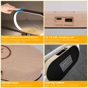 Modern Bedside Touch Control Table Lamp with Digital Clock & USB Charger