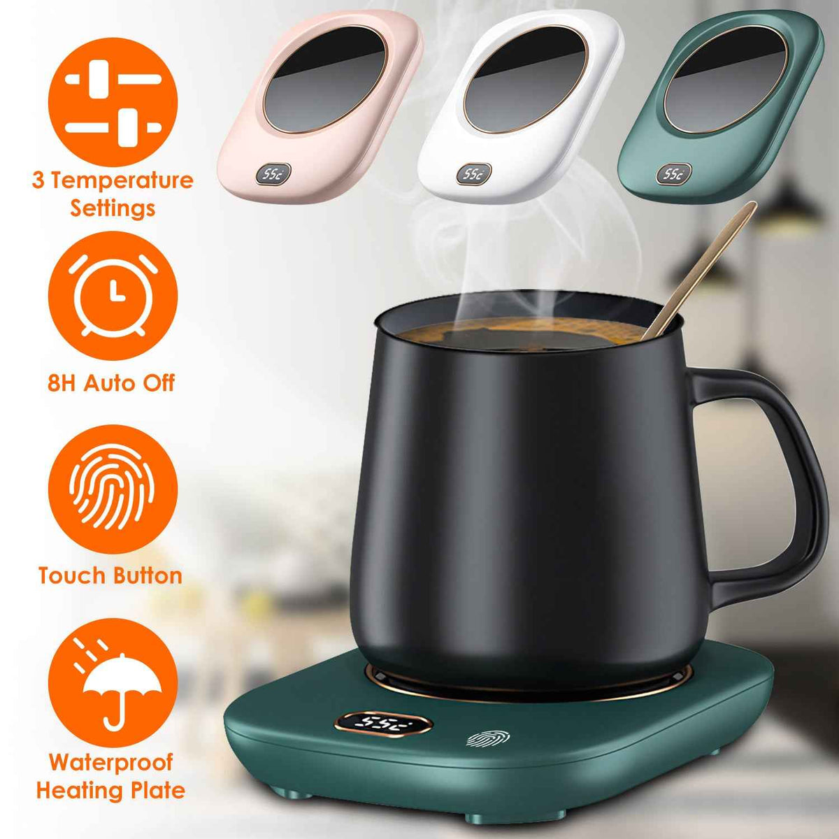 Smart Electric Coffee Mug Warmer Plate with Auto Shut-Off