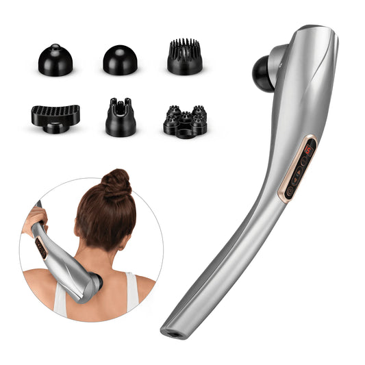 Rechargeable Handheld Neck Massager, Cordless Electric Back Massage Tool for Shoulder, Foot, Leg, Calf, Gifts for Women and Men