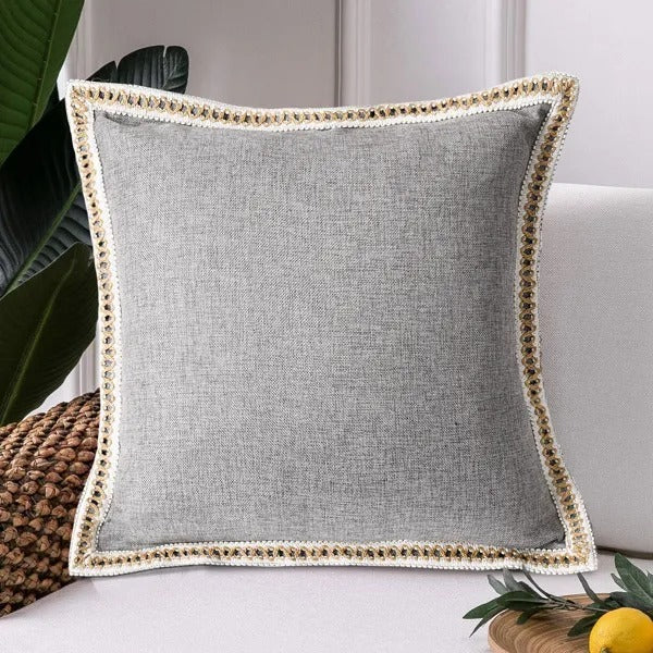 2-Pack Vintage Linen Throw Pillow Covers