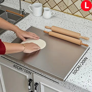 Stainless Steel Kitchen Countertop Cutting Board with - Multi-angle profile view