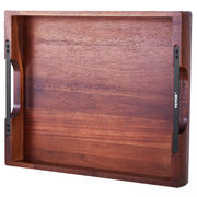 Acacia Wood Serving Tray 17" x 12" with Handles - Included accessories and packaging