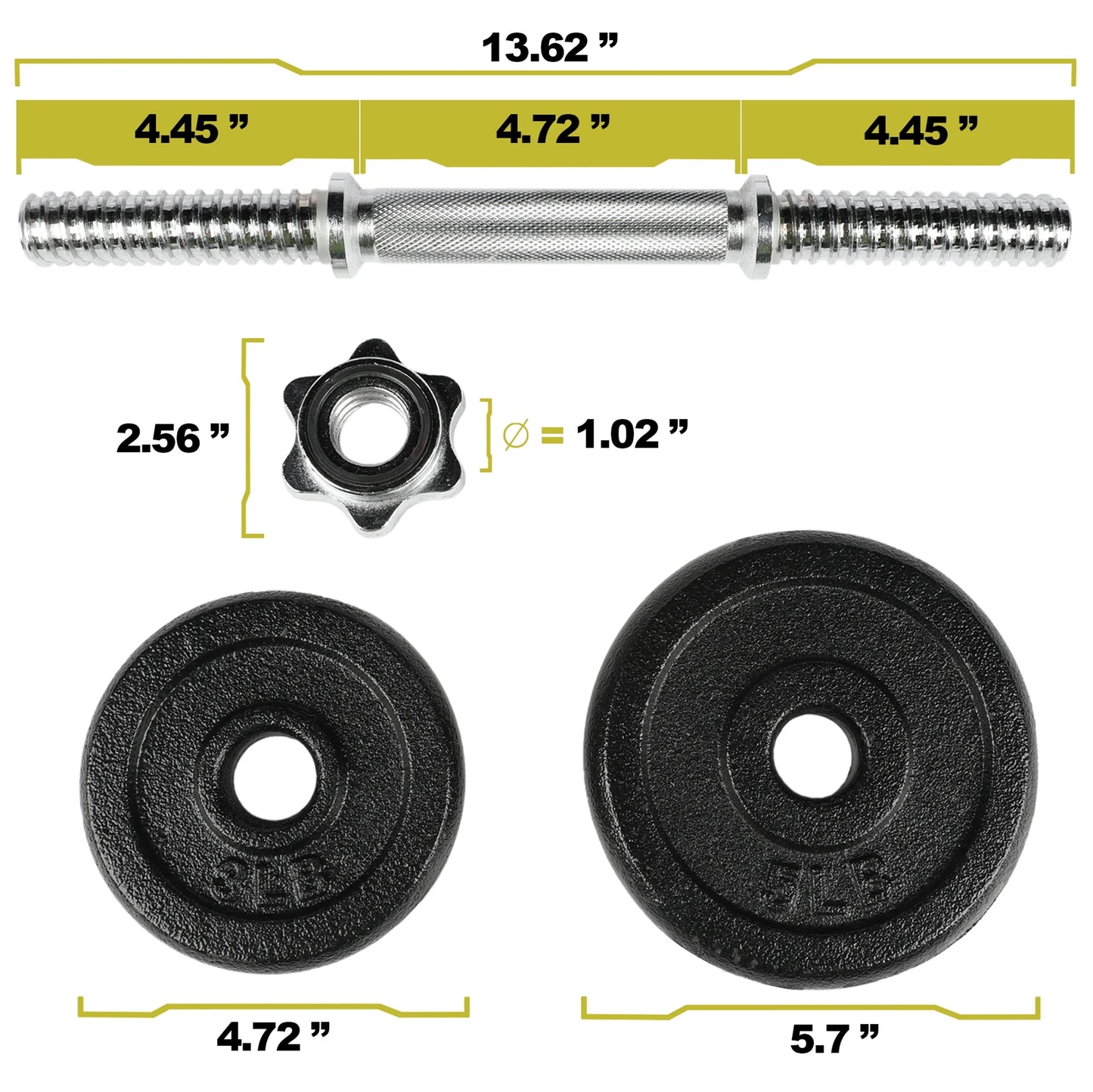 40Lb Adjustable Dumbbell Set, Chrome & Black