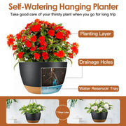 4-Pack Self-Watering Hanging Planters