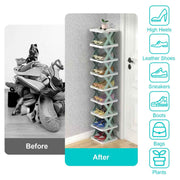9-Tier Narrow Vertical Entryway Shoe Rack (Space-Saving Tower)