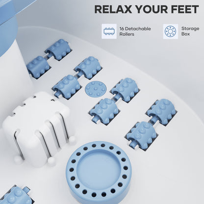 Foot Spa Bath Massager with Heat, Bubbles, and Vibration for Soothe and Comfort Feet, Blue