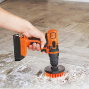 Drill Brush Power Scrubber Attachment Set for Tile, - Multi-angle profile view