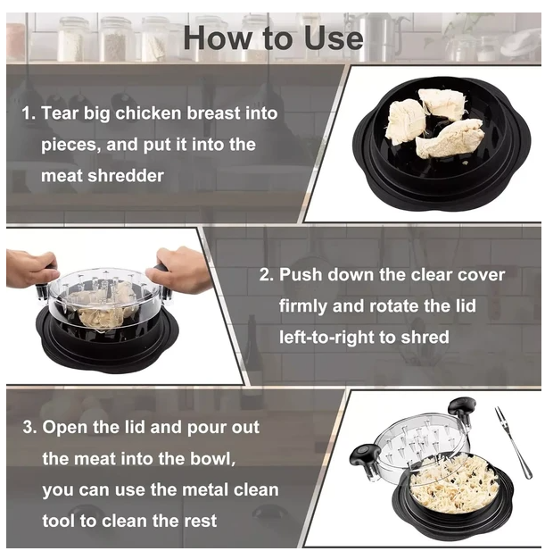 Large Twist Chicken Shredder Tool with Non-Slip Handles - Main product view