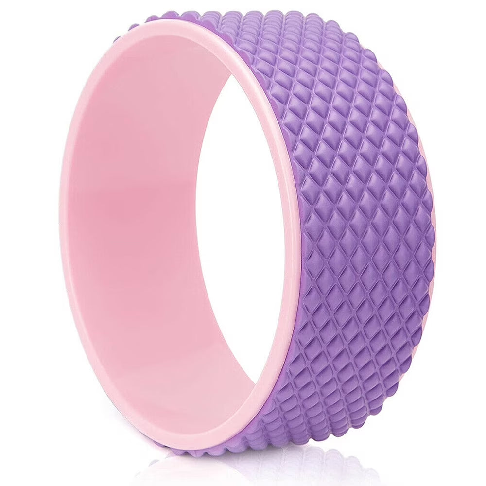 Yoga Wheel Roller for Improving Backbends Back Pain Massage Stretching Flexibility (Purple)