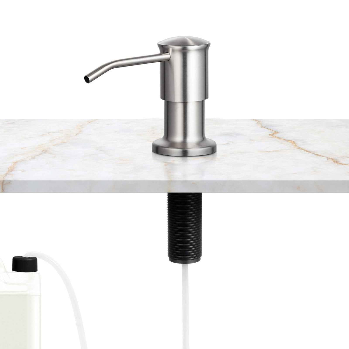 Built-In Kitchen Sink Soap Dispenser Pump with Stainless Steel Head