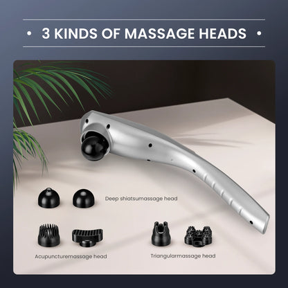 Rechargeable Handheld Neck Massager, Cordless Electric Back Massage Tool for Shoulder, Foot, Leg, Calf, Gifts for Women and Men