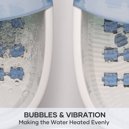 Foot Spa Bath Massager with Heat, Bubbles, and Vibration for Soothe and Comfort Feet, Blue