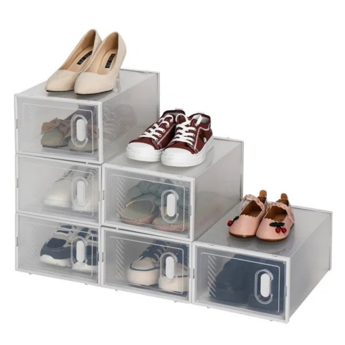 Clear Stackable Shoe Storage Organizer Boxes with - Main product view